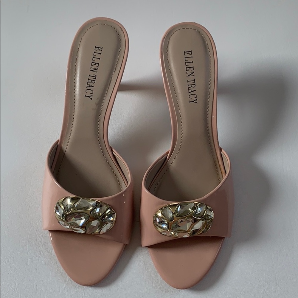 Pink Kerry Patent Leather Jeweled Covered Pumps